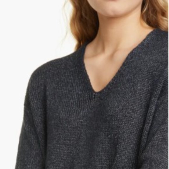 NWT Eileen Fisher Organic Linen Blend V-Neck Sweater - Picture 5 of 12